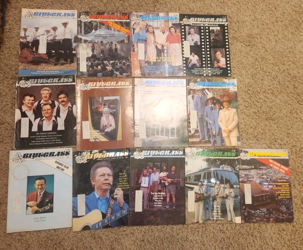 Lot Of 13 Bluegrass Unlimited Magazines 1988 1987 1984